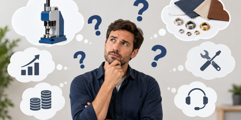 Frequently asked questions from our customers before buying an eyelet machine